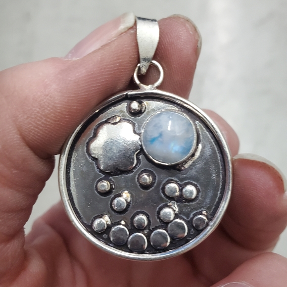 New Rainbow Moonstone 925 Silver Pendant. - Picture 15 of 16